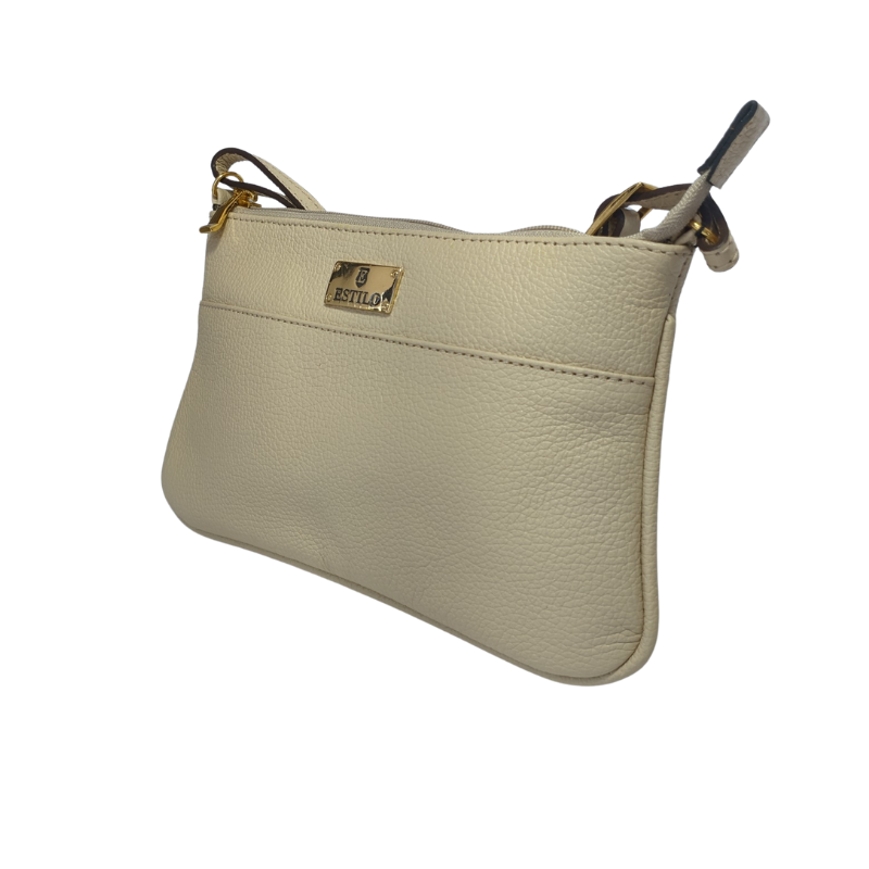 Bolsa Tiracolo Off White em Couro Legítimo