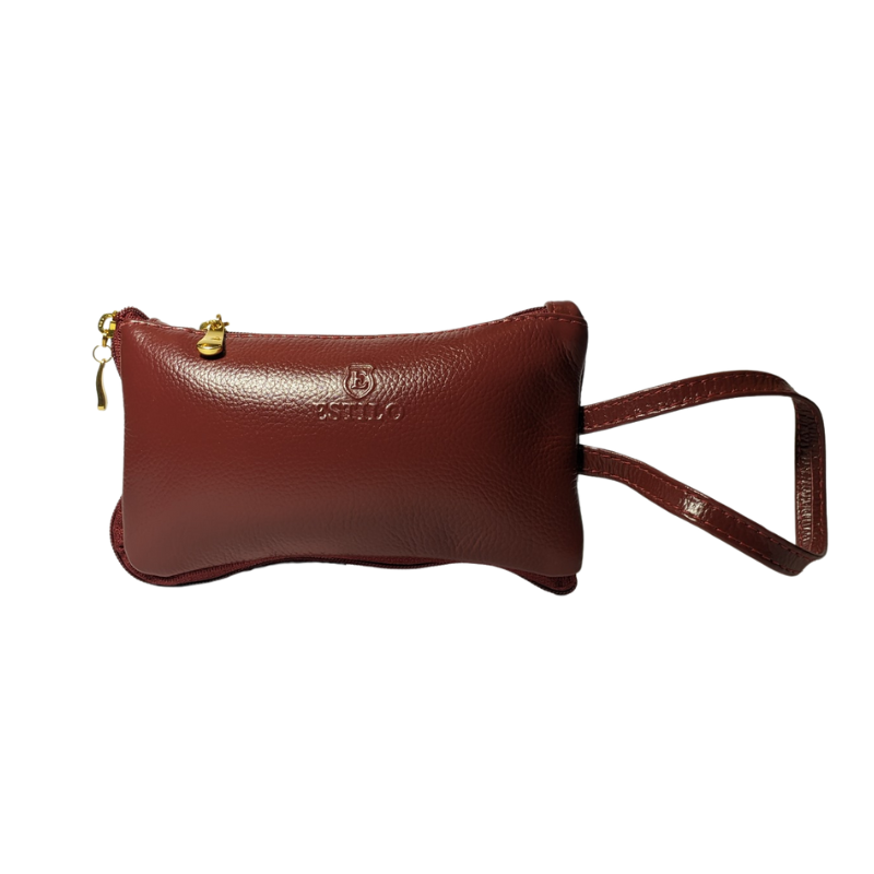 Bolsa de Mão Vinho em Couro Legítimo