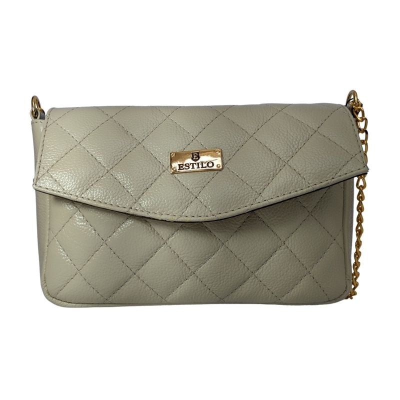 Bolsa Tiracolo Off White Matelassê em Couro Legítimo