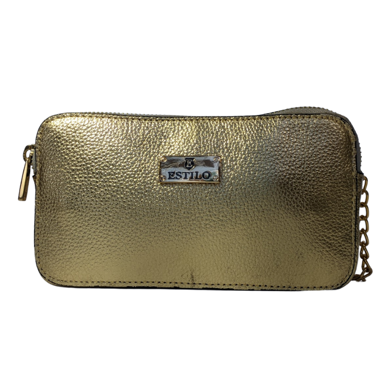 Bolsa Camera Bag Ouro em Couro Legítimo