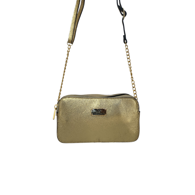 Bolsa Camera Bag Ouro em Couro Legítimo