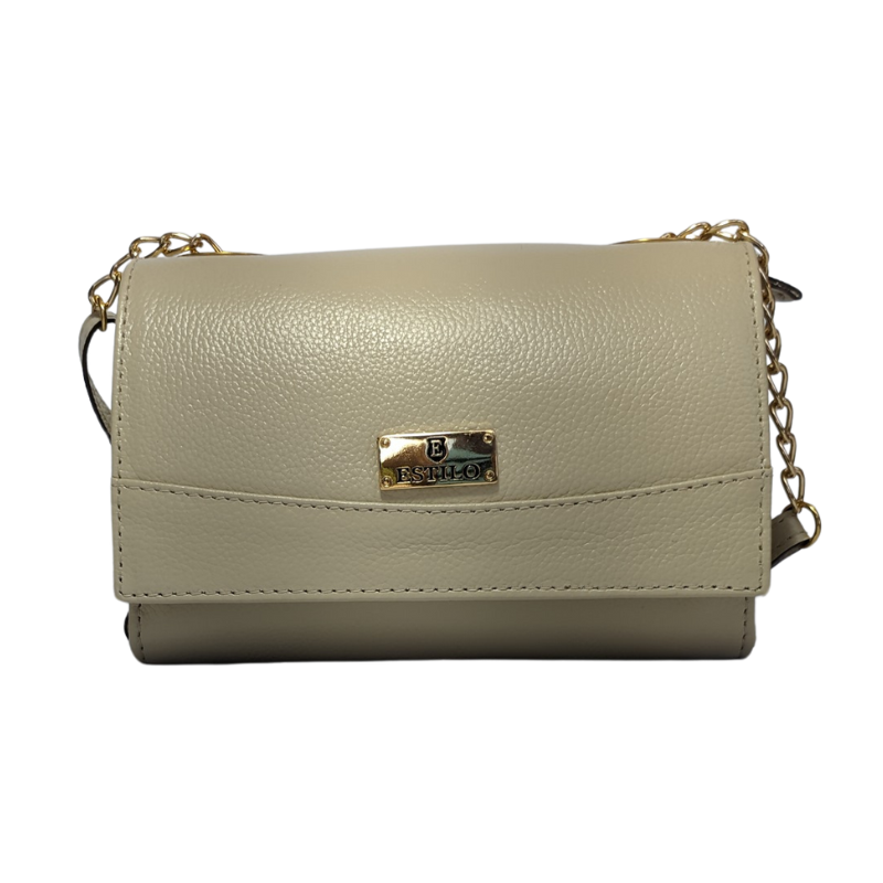 Bolsa Tiracolo Off White em Couro Legítimo