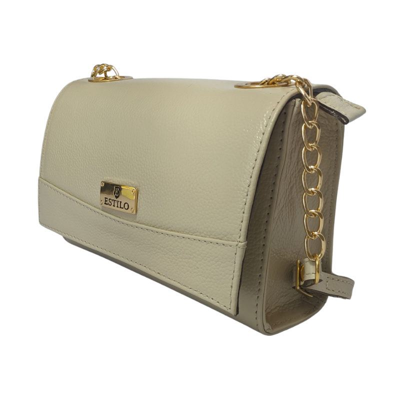Bolsa Tiracolo Off White em Couro Legítimo