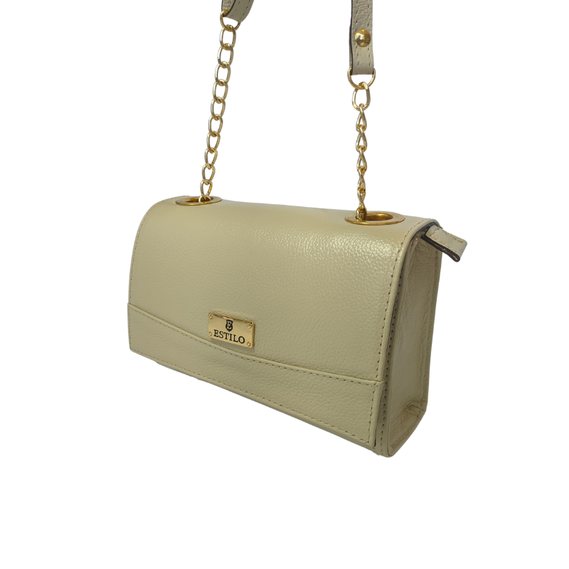 Bolsa Tiracolo Off White em Couro Legítimo