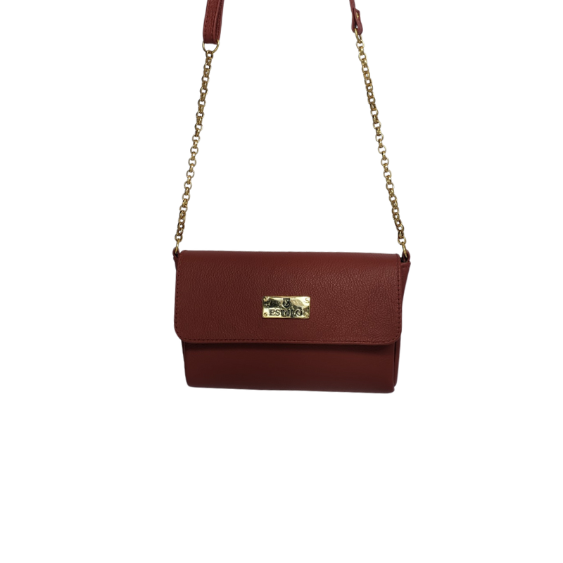 Bolsa Tiracolo Vermelho em Couro Legítimo