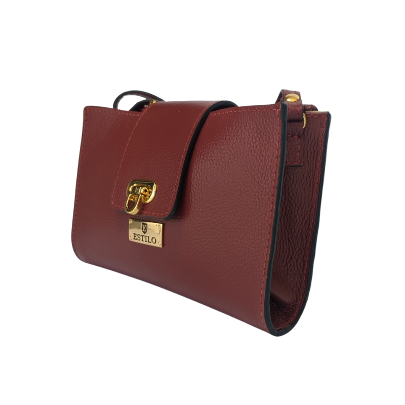 Bolsa Tiracolo Vermelha em Couro Legítimo