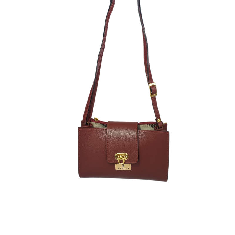 Bolsa Tiracolo Vermelha em Couro Legítimo