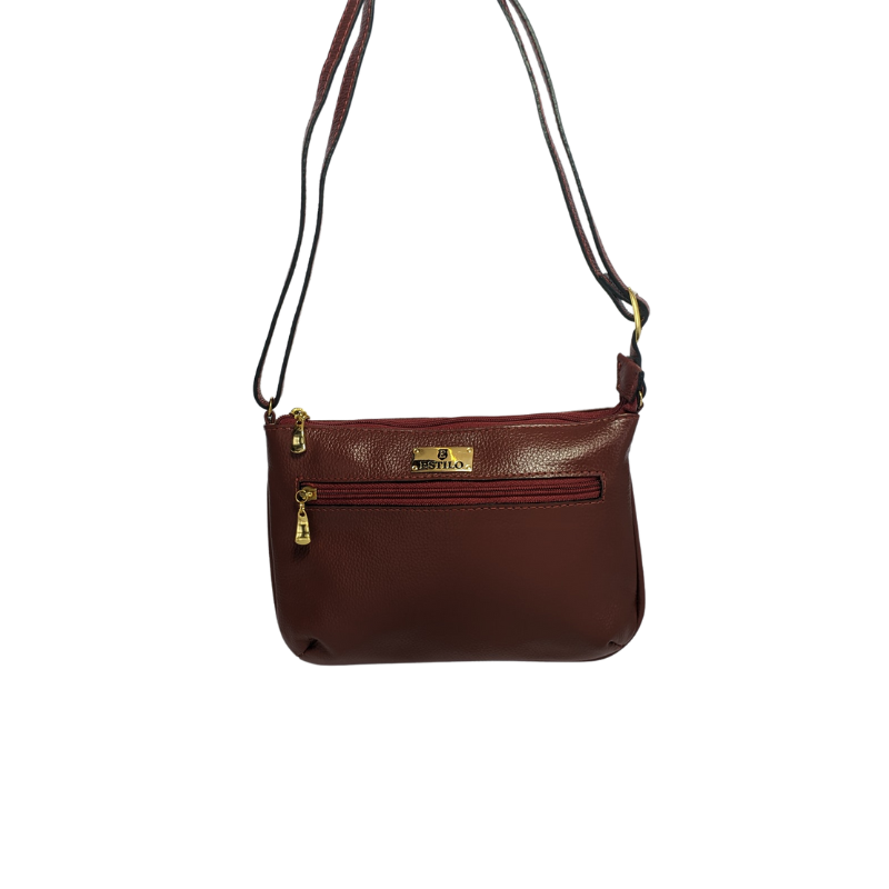 Bolsa Tiracolo Vermelha com Zíper Lateral em Couro Legítimo