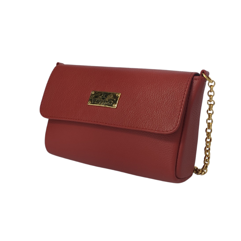 Bolsa Tiracolo Vermelho em Couro Legítimo