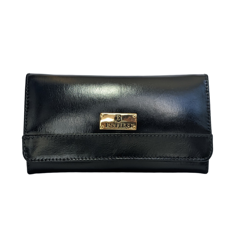 Bolsa de Mão Preta em Couro Legítimo
