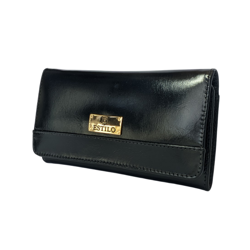 Bolsa de Mão Preta em Couro Legítimo