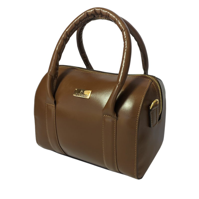 Bolsa Báu Marrom Em Couro Legítimo