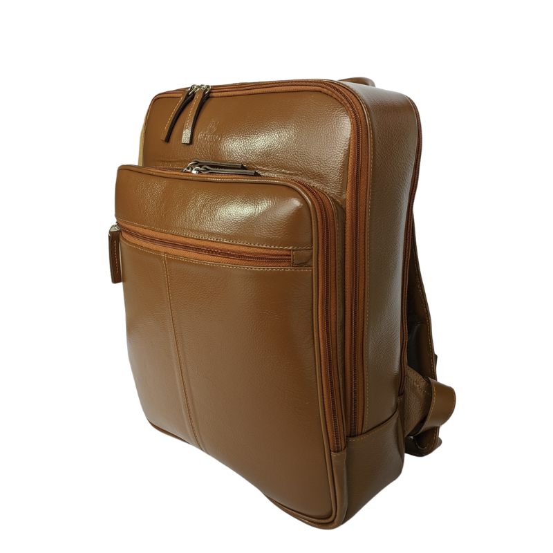 Mochila Caramelo em Couro Legítimo