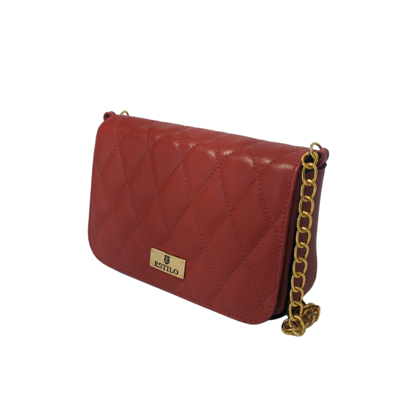 Bolsa Tiracolo Matelassê Vermelho metalizado