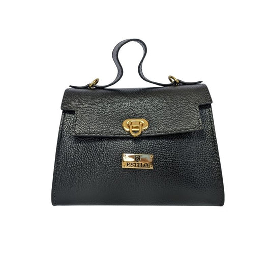 Bolsa Tiracolo Preto em Couro Legítimo