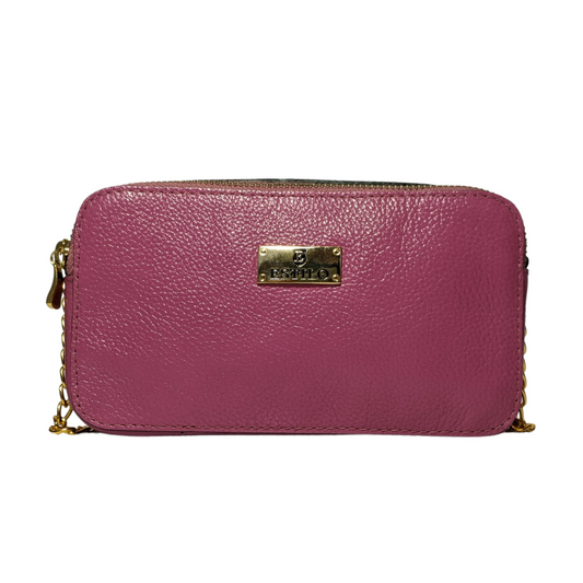 Bolsa Camera Bag Rosa em Couro Legítimo