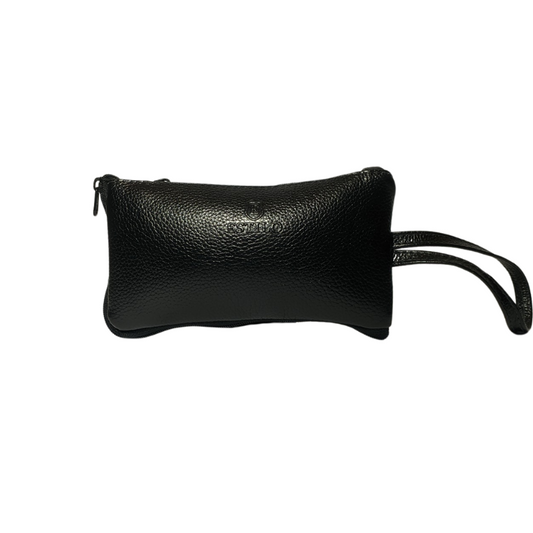 Bolsa de Mão Preta em Couro Legítimo