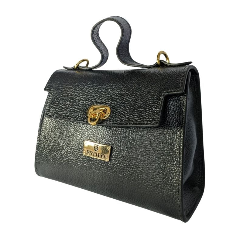 Bolsa Tiracolo Preto em Couro Legítimo