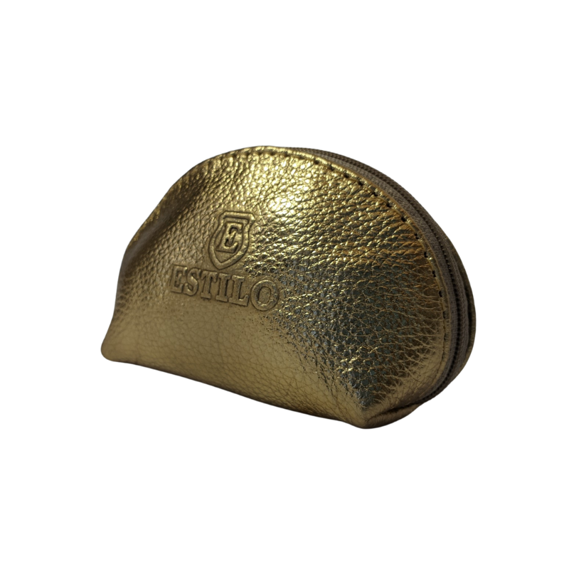 Porta Moedas Dourado em Couro Legítimo