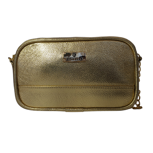 Bolsa Tiracolo Ouro em Couro Legítimo