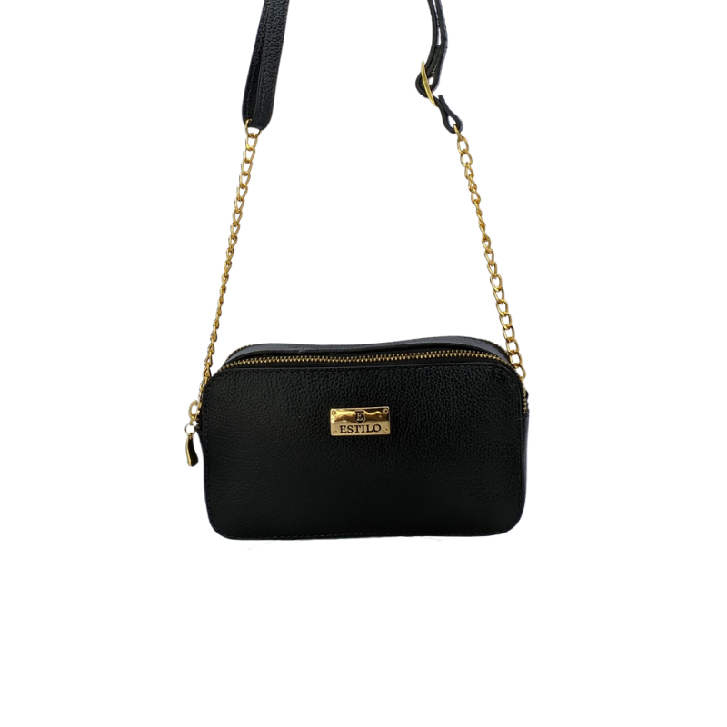 Bolsa Camera Bag Preta em Couro Legítimo