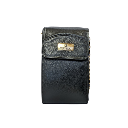 Porta Celular Preto em Couro Legítimo
