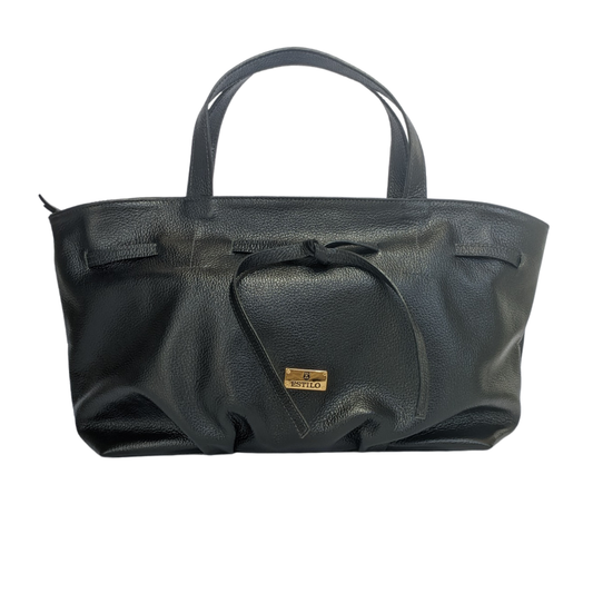 Bolsa Tote Preta em Couro Legítimo